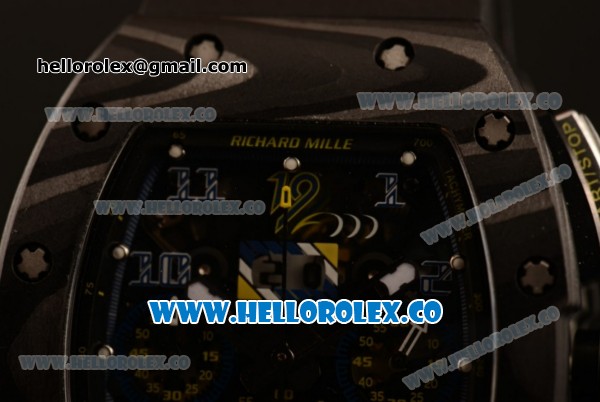 Richard Mille RM 011 Felipe Massa Chronograph Japanese Miyota 9015 Automatic Carbon Fibera Case with Skeleton Dial Arabic Numeral Markers and Carbon Fiber Strap (KV) - Click Image to Close
